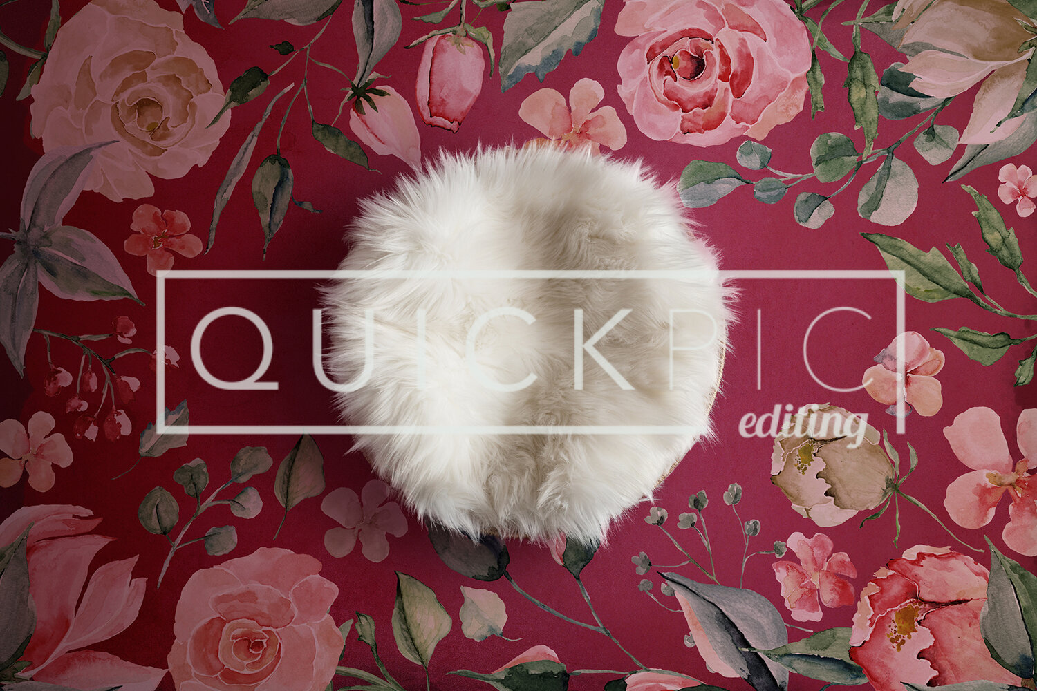 Newborn digital backdrop floral pink — Quickpic editing