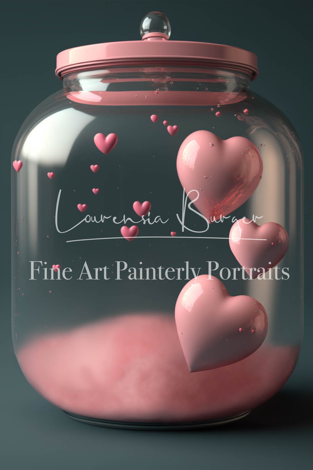 Pink Glass Heart Jar