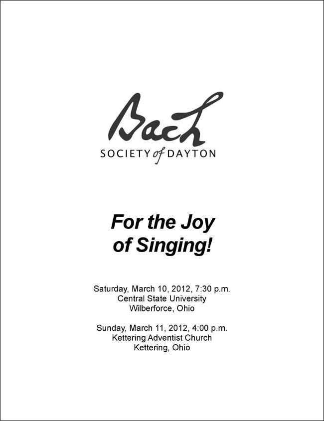 For the Joy of Singing!