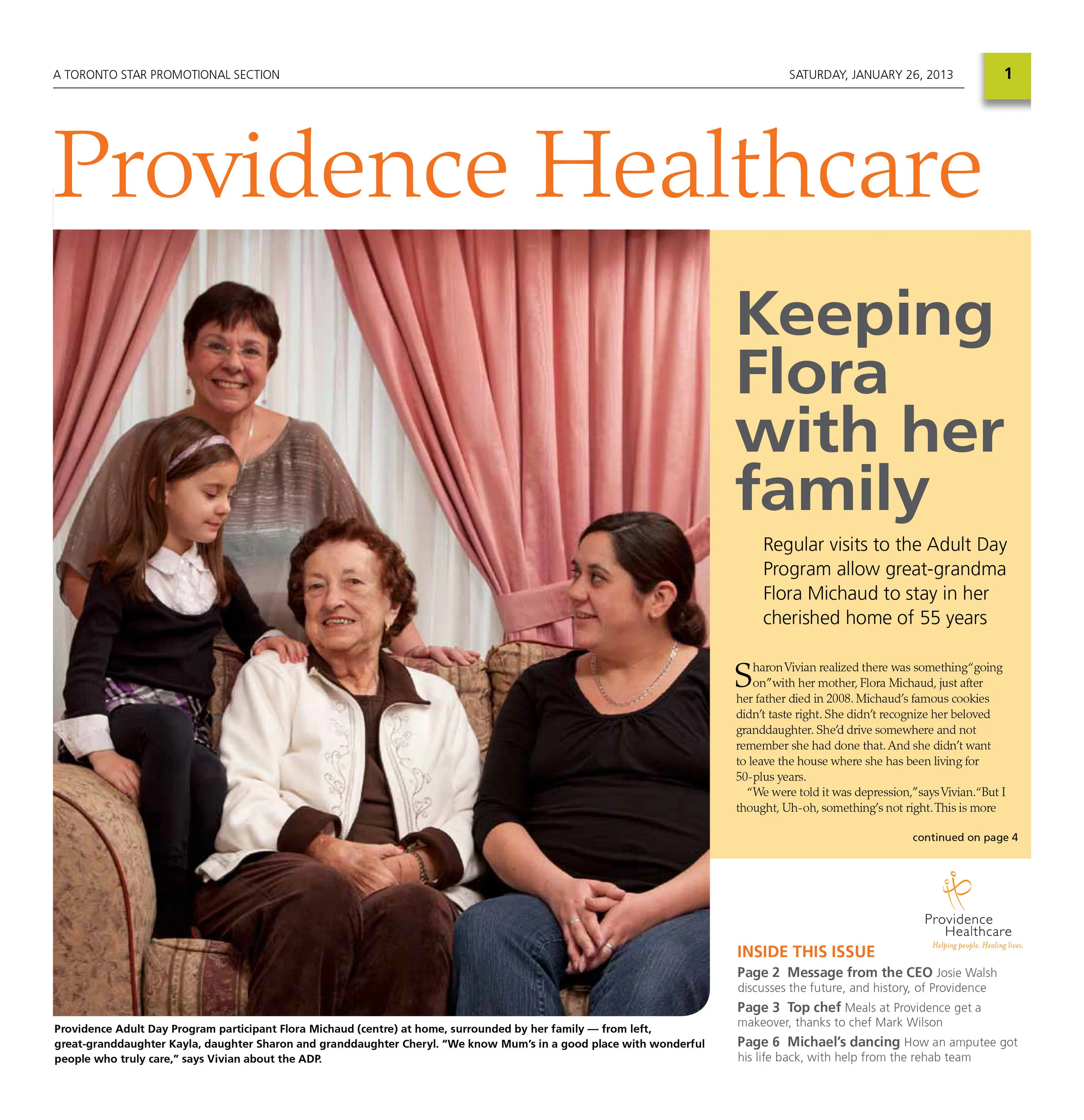 Providence Healthcare Editorial Supplement January 2013