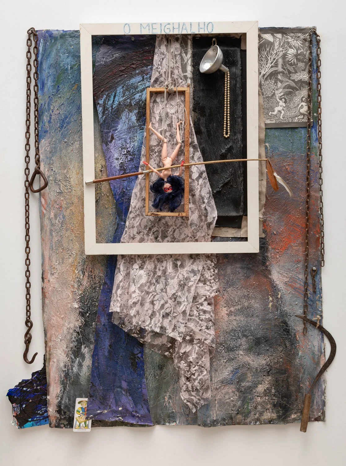   O MEIGHALHO 1990-2025   Assemblage with found objects and working tools found in San Pedro Fiz de Vilar de Bande, Ourense, Spain as part of the project La Quema  167x120 cms 