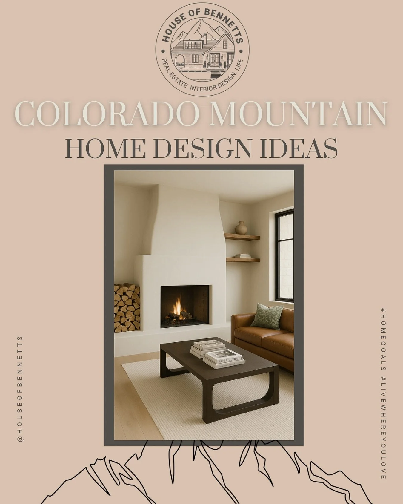 Colorado Mountain Home Design Ideas 🪵✨
Mountain design doesn&rsquo;t have to mean dark log cabins or heavy rustic decor. Think natural textures, sun-washed neutrals, and views that do the talking.

From plaster fireplaces and built-in wood storage t