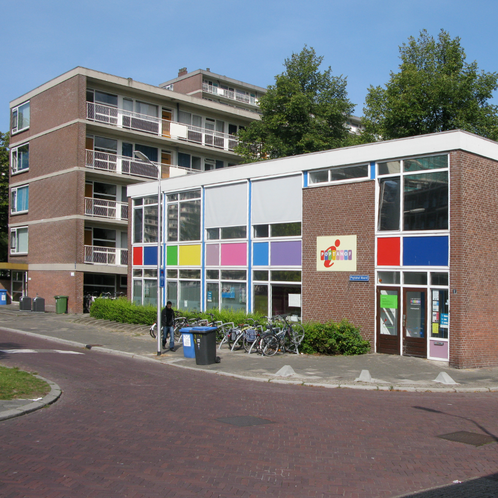  Early childhood education can begin near the home. This tower community has a pre-school operating within it.  Rotterdam, Netherlands 