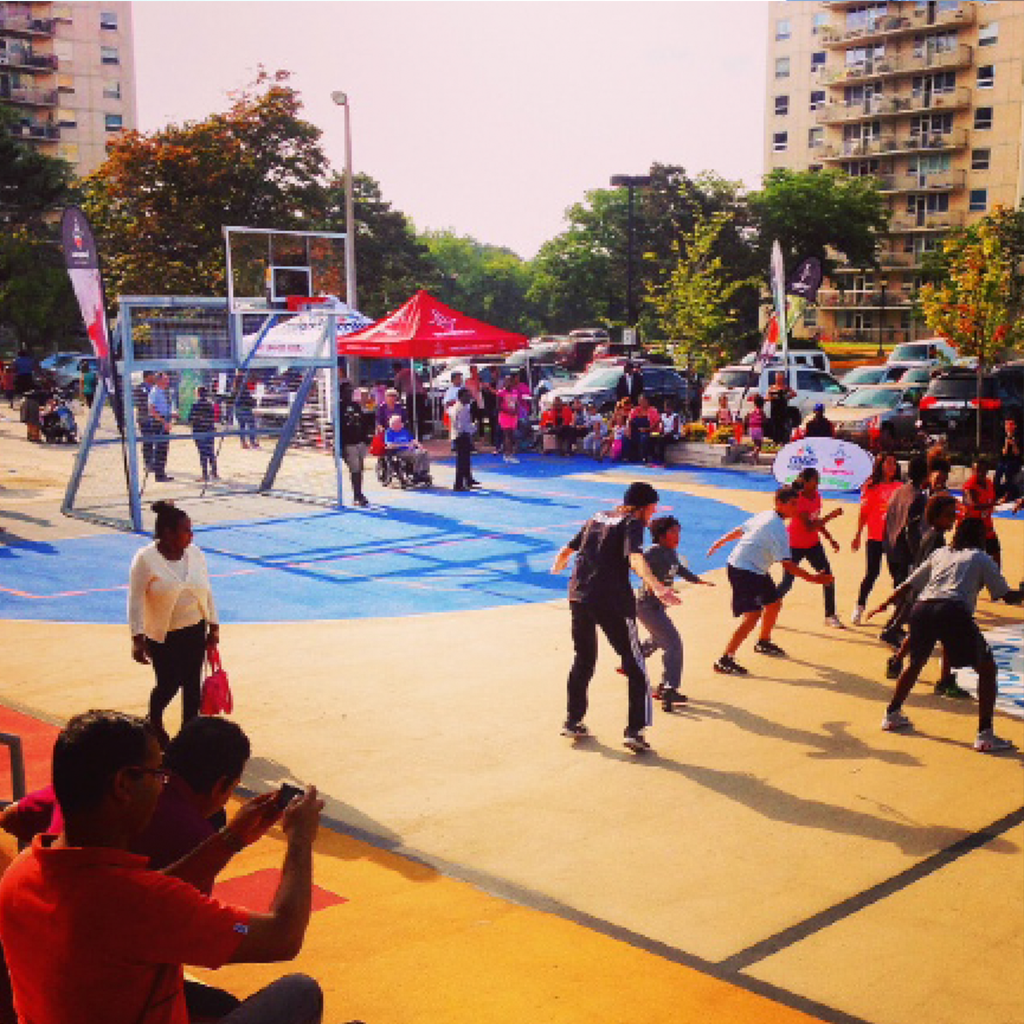  East Scarborough Storefront's, sports court, challenges ideas about what a space to play can be.&nbsp;It takes one hardscaped area and makes it available for pickup basketball, soccer, tennis, field hockey and lacrosse.&nbsp;&nbsp;&nbsp;  Toronto, C