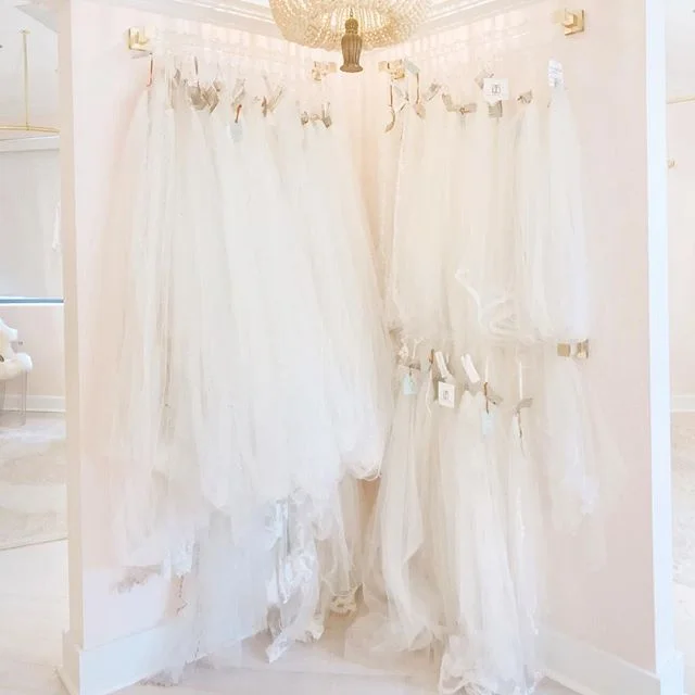 Your wedding day look isn&rsquo;t complete without a veil! 👰🏽👰🏼👰🏿 We have a gorgeous variety by @justinemcouture, @veiltrends and more. Thank you @shannonclaire for helping us arrange our new veil display 😍✨💕