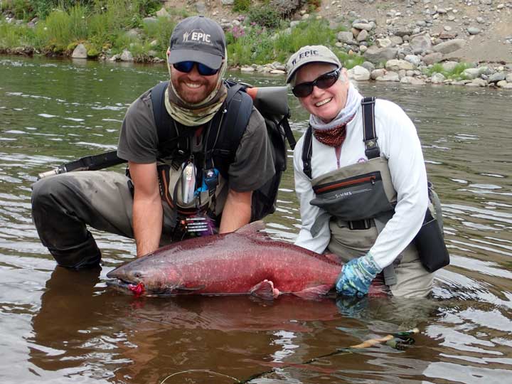 Chinook or "King Salmon" show up in July