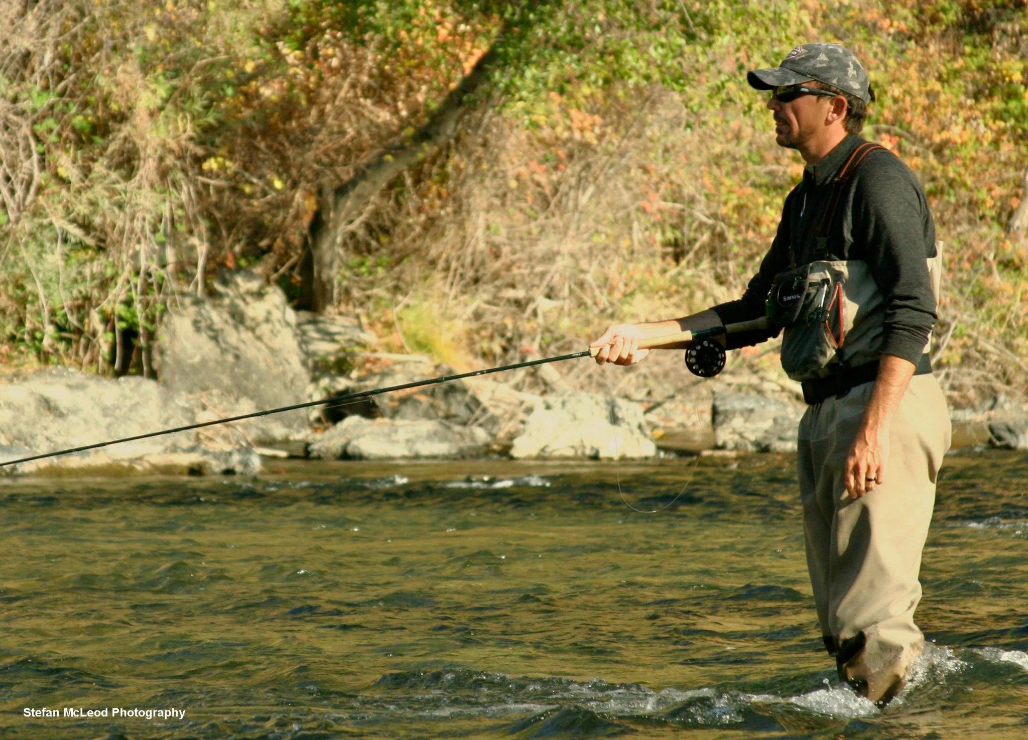 Morgan Thalken swinging trout water.