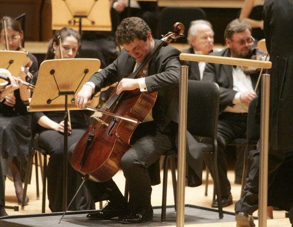Julian Schwarz on stage playing cello