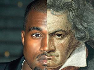 Photo: Kanye: Flickr/David Shankbone. Beethoven: Shutterstock