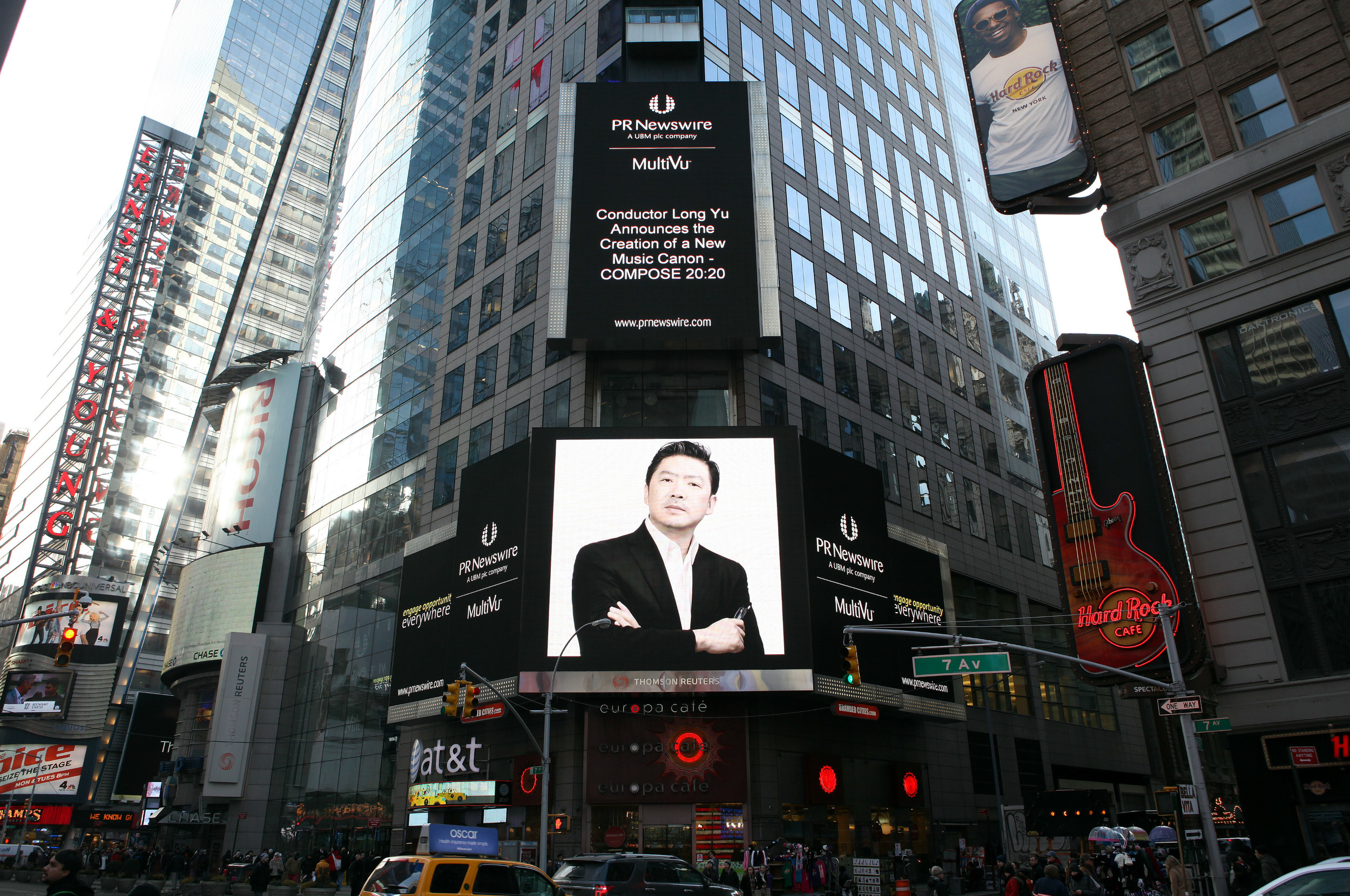 Long Yu's COMPOSE 20:20 Initiative Featured in New York's Times Square