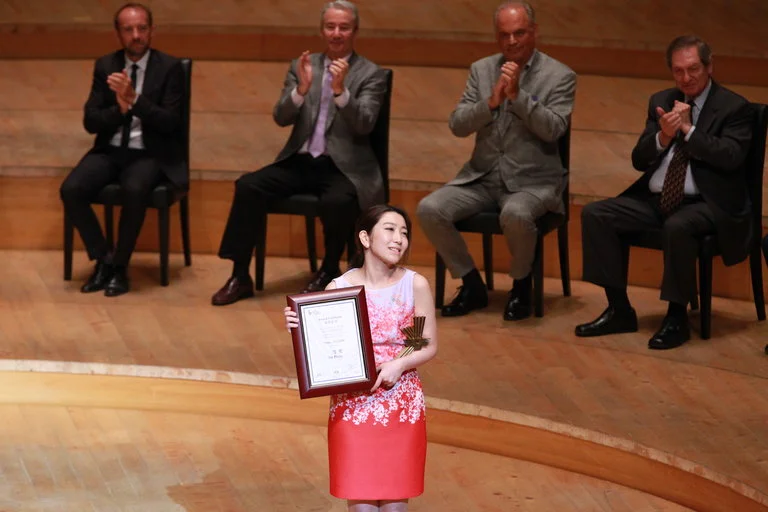 The Japanese violinist Mayu Kishima was awarded the first prize at the inaugural Shanghai Isaac Stern International Violin Competition on Friday. Credit: Shanghai Isaac Stern International Violin Competition