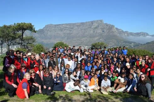 Combined Ihlombe! Choral Festival participants at the foot of Signal Hill in Cape Town. 