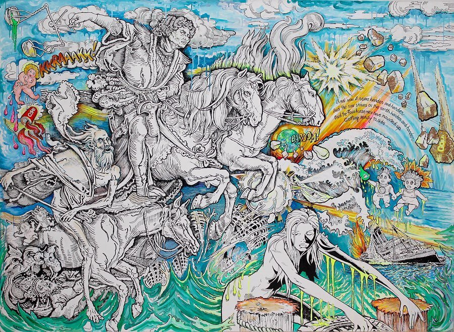 Galloping Horsemen of the Apocalypse 👹

6&rsquo; x 8&rsquo;

Been working on this on and off for the past three years. It&rsquo;s uncanny how it seems to tell the story of &ldquo;right now&rdquo; 
Work in progress

#artistsoninstagram #nycartist #ny