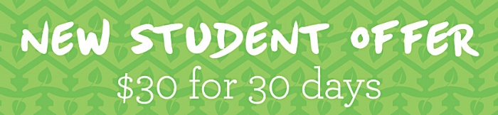 If you are a new student at Greenhouse Yoga studio you can take advantage of this offer of 30 days unlimited yoga for $30. This is a great way to try all the classes and find your perfect fit.