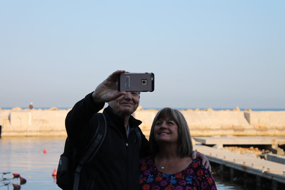 A selfie moment for Rick and Debbie Phillips.