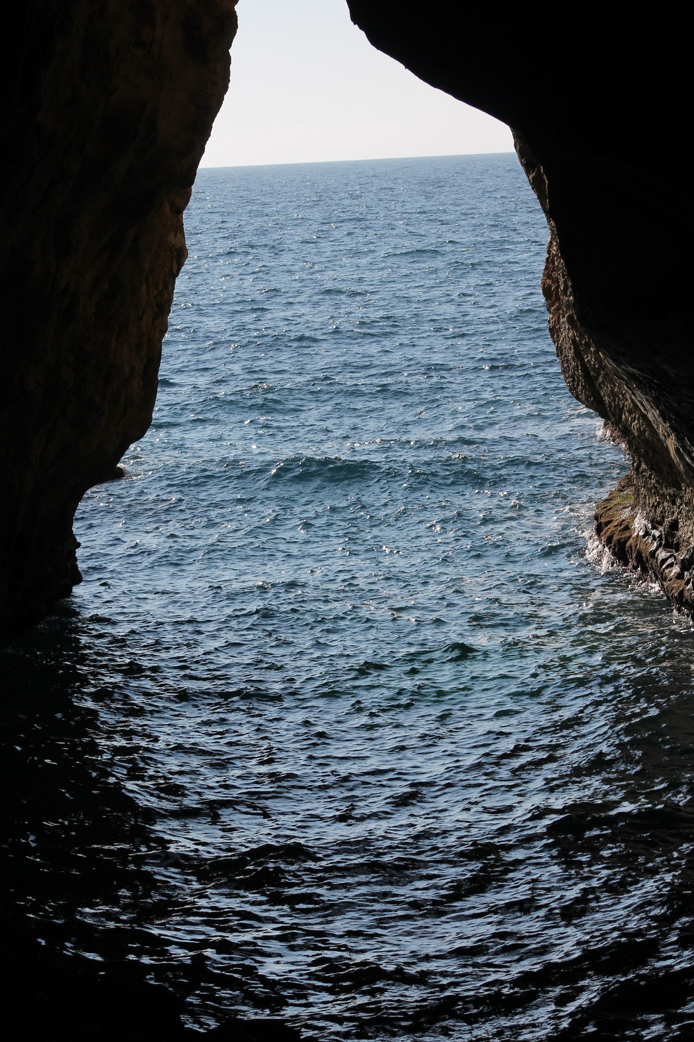 Beautiful grotto formed by the action of the Mediterranean Sea near Lebanon.