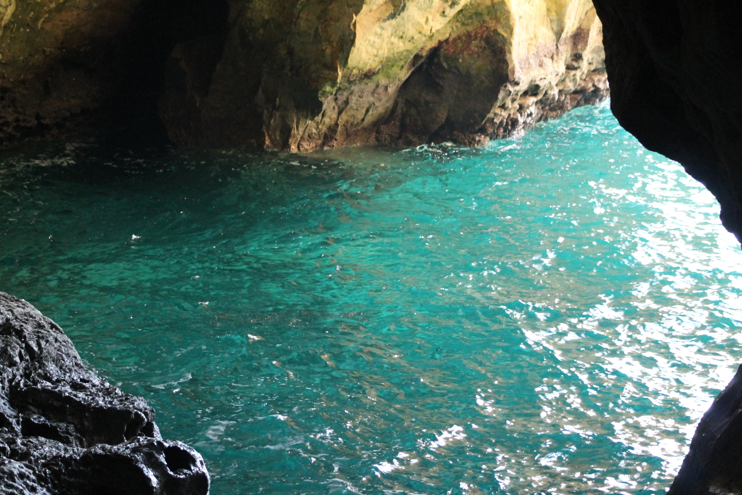 Beautiful grotto formed by the action of the Mediterranean Sea near Lebanon.