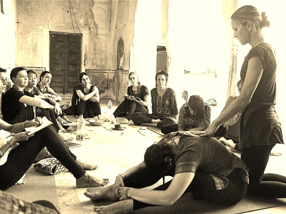 Katie teaching a Structural Integration for Dancers Workshop at Shakti School of Dance, Pushkar, India 2013