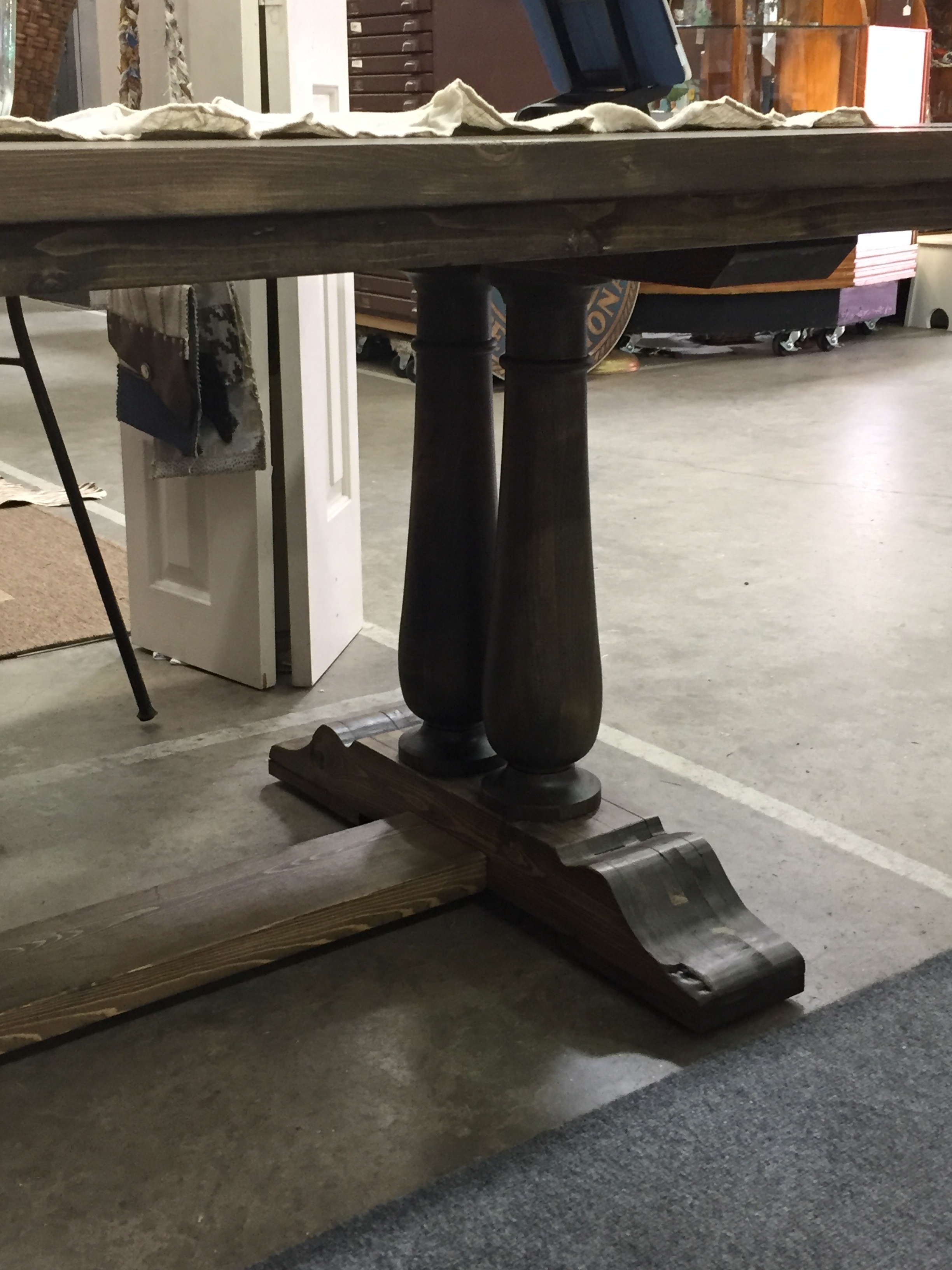 Double Spindle Trestle Dining Table - trestle.JPG