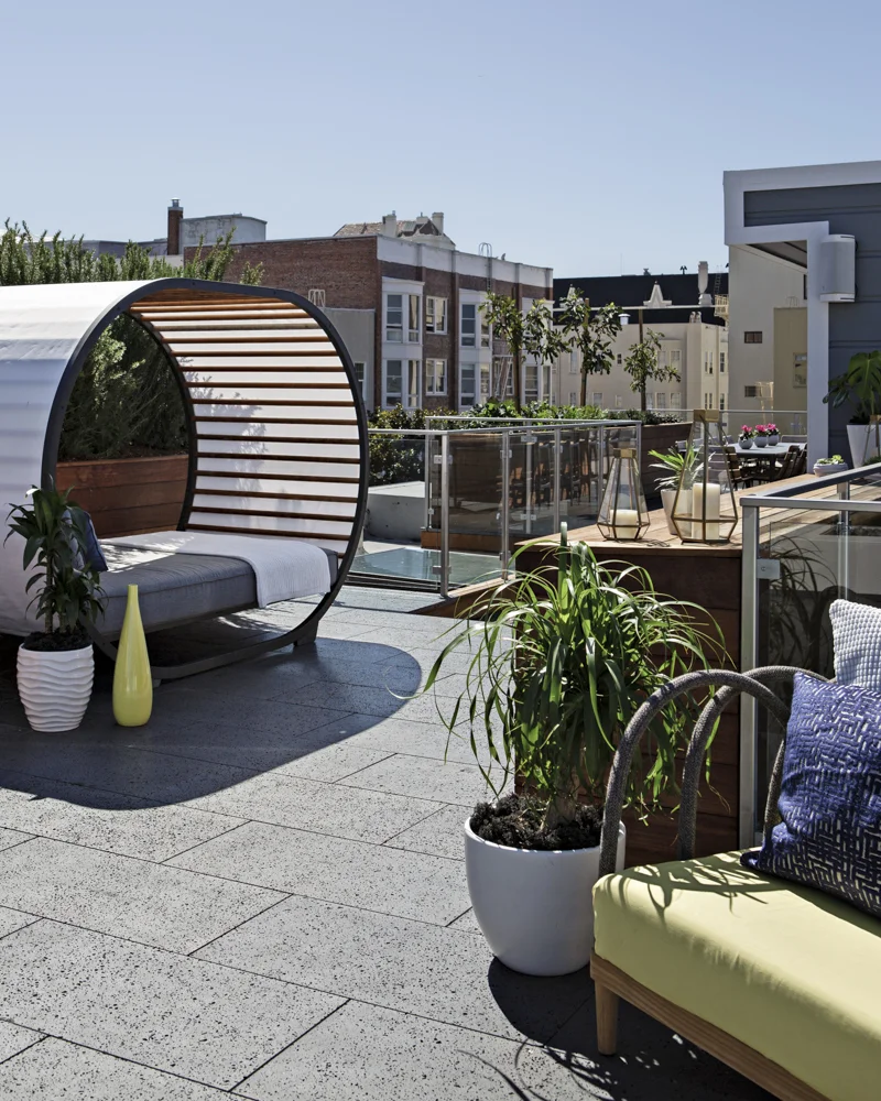 Looking towards center of roof deck