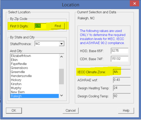Climate Location Finder in REM/Rate