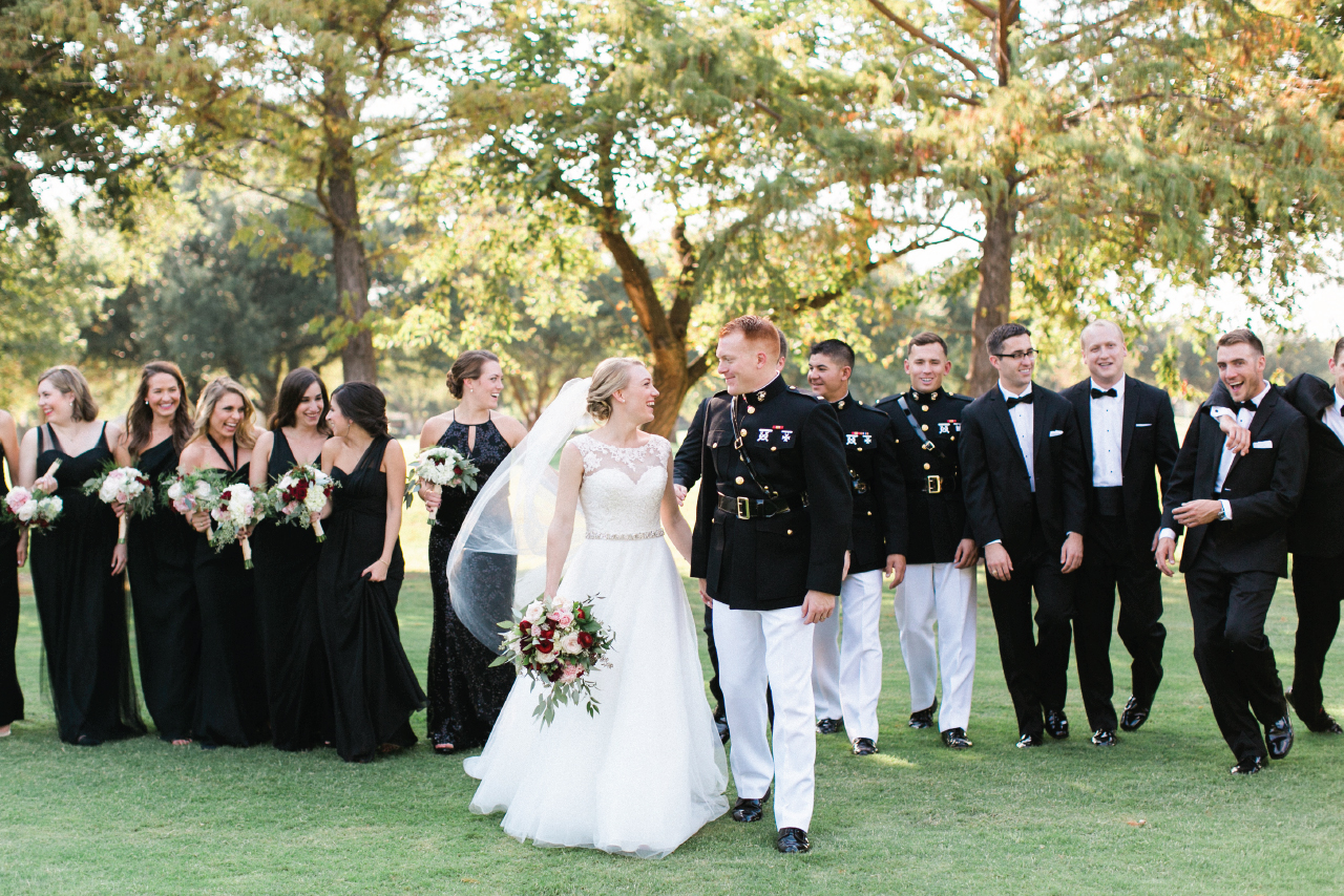Black bridesmaids dresses all different styles shows so much personality!