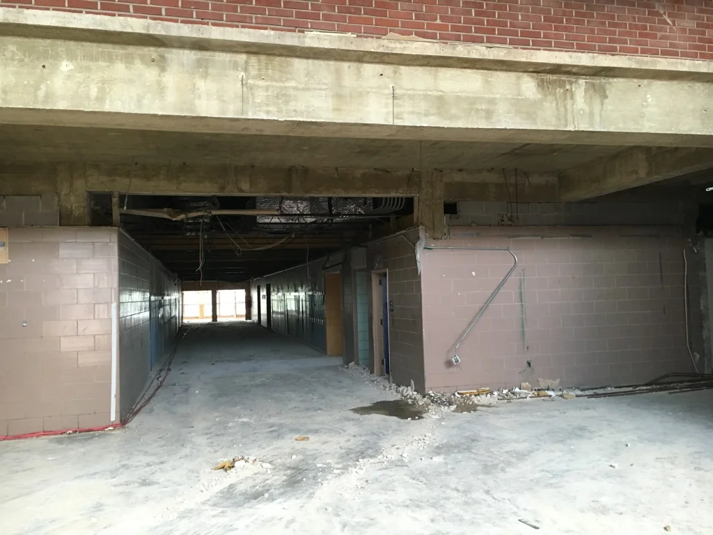 Multipurpose room in front of gymnasium and auditorium