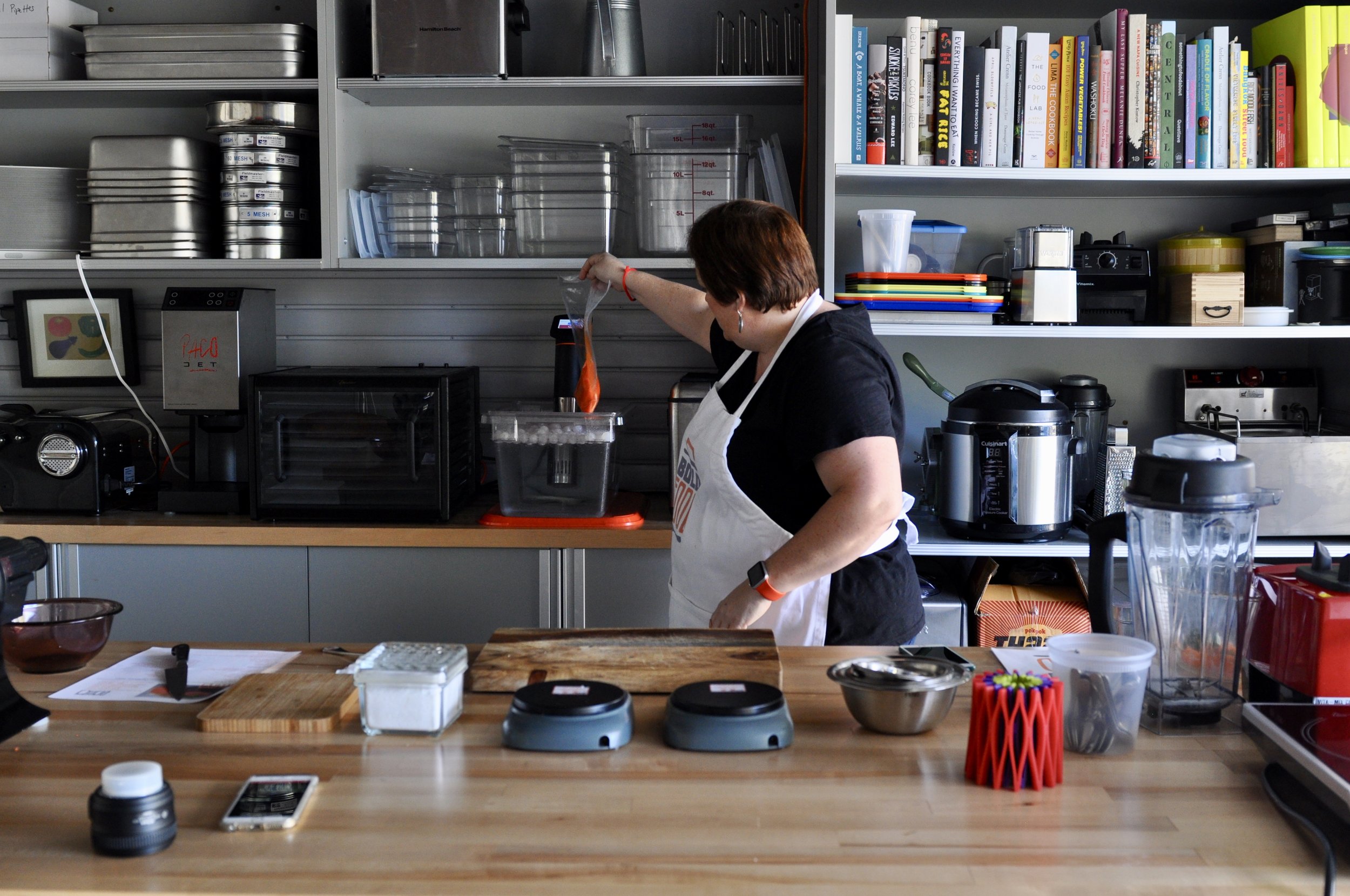 Muffie's tricked-out garage test kitchen