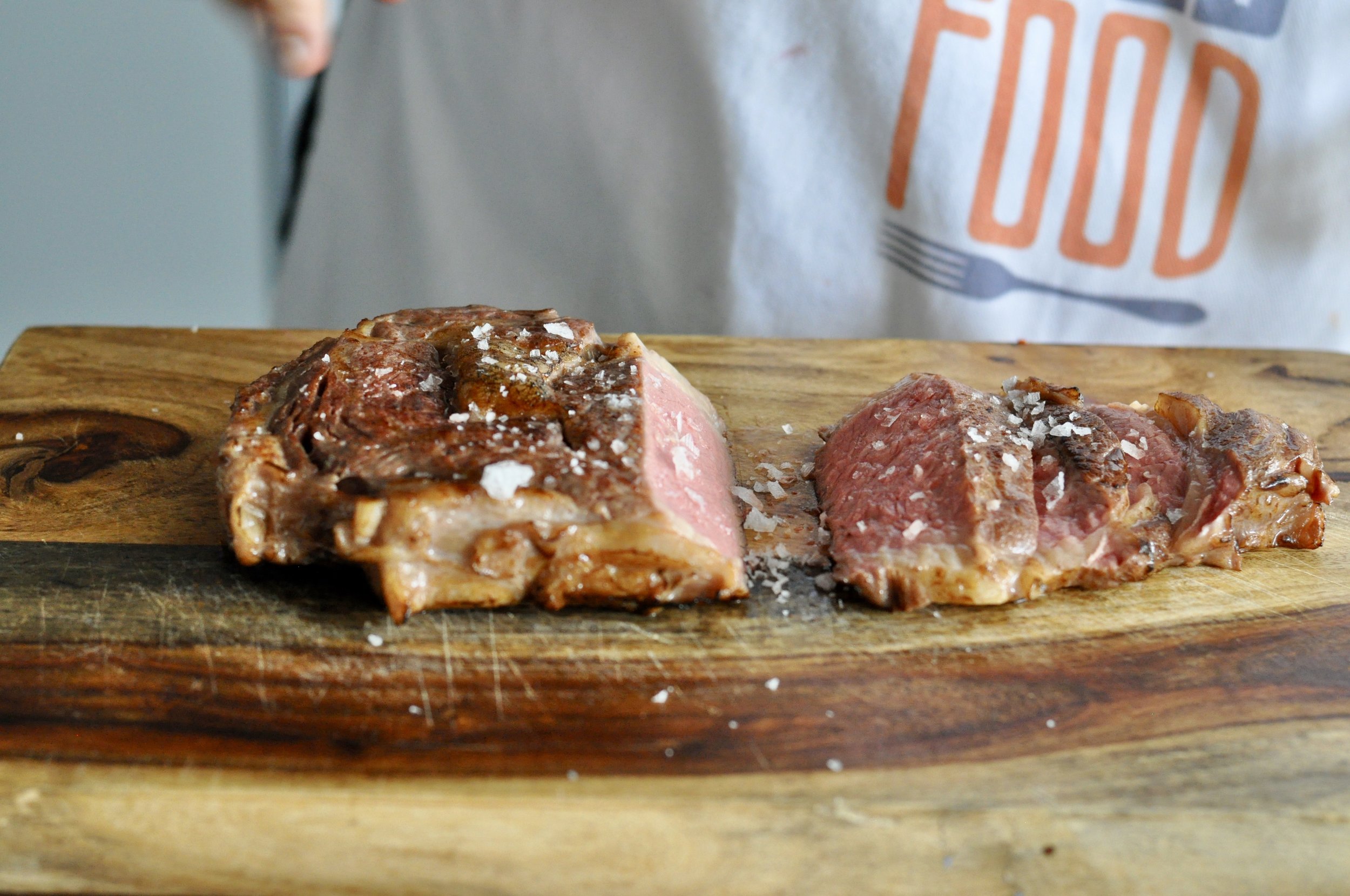 Perfectly pink sous vide steak