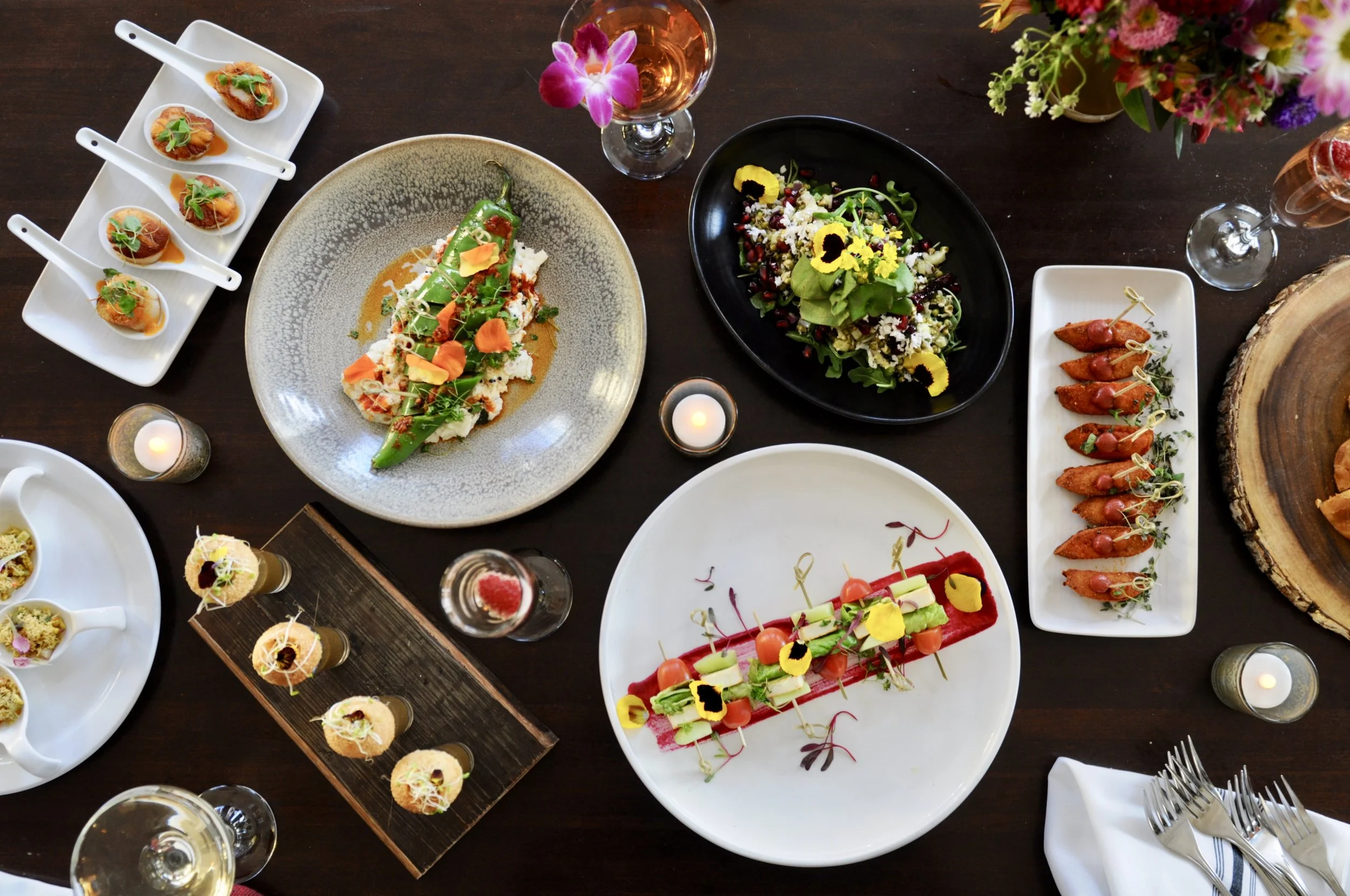 A "street food" party spread at Dosa.