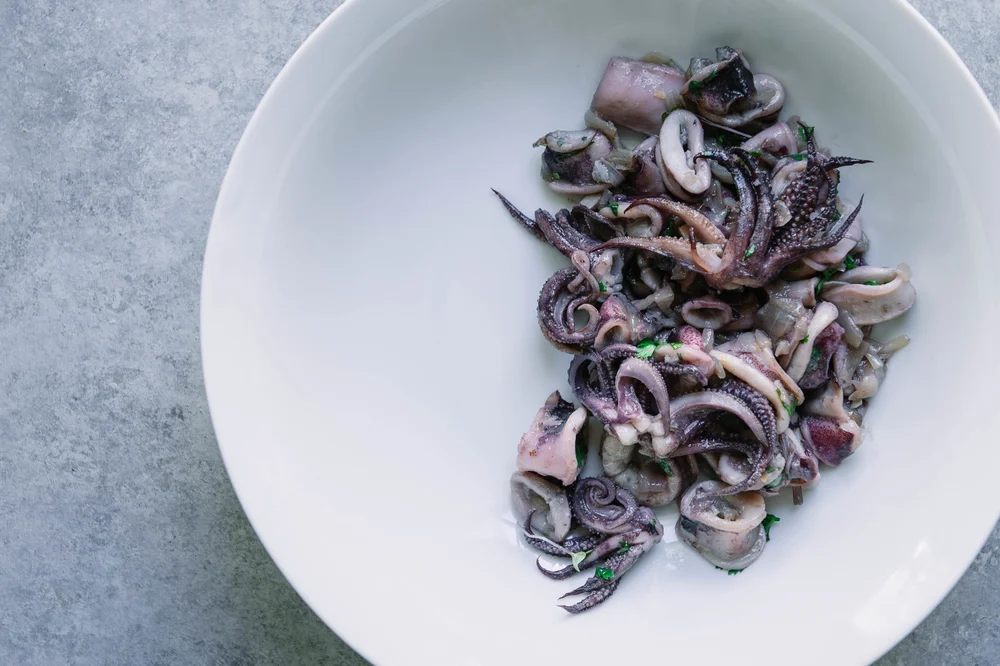 Sous Vide Squid With Purple Potato And Red Chili Ms Renee Lynn