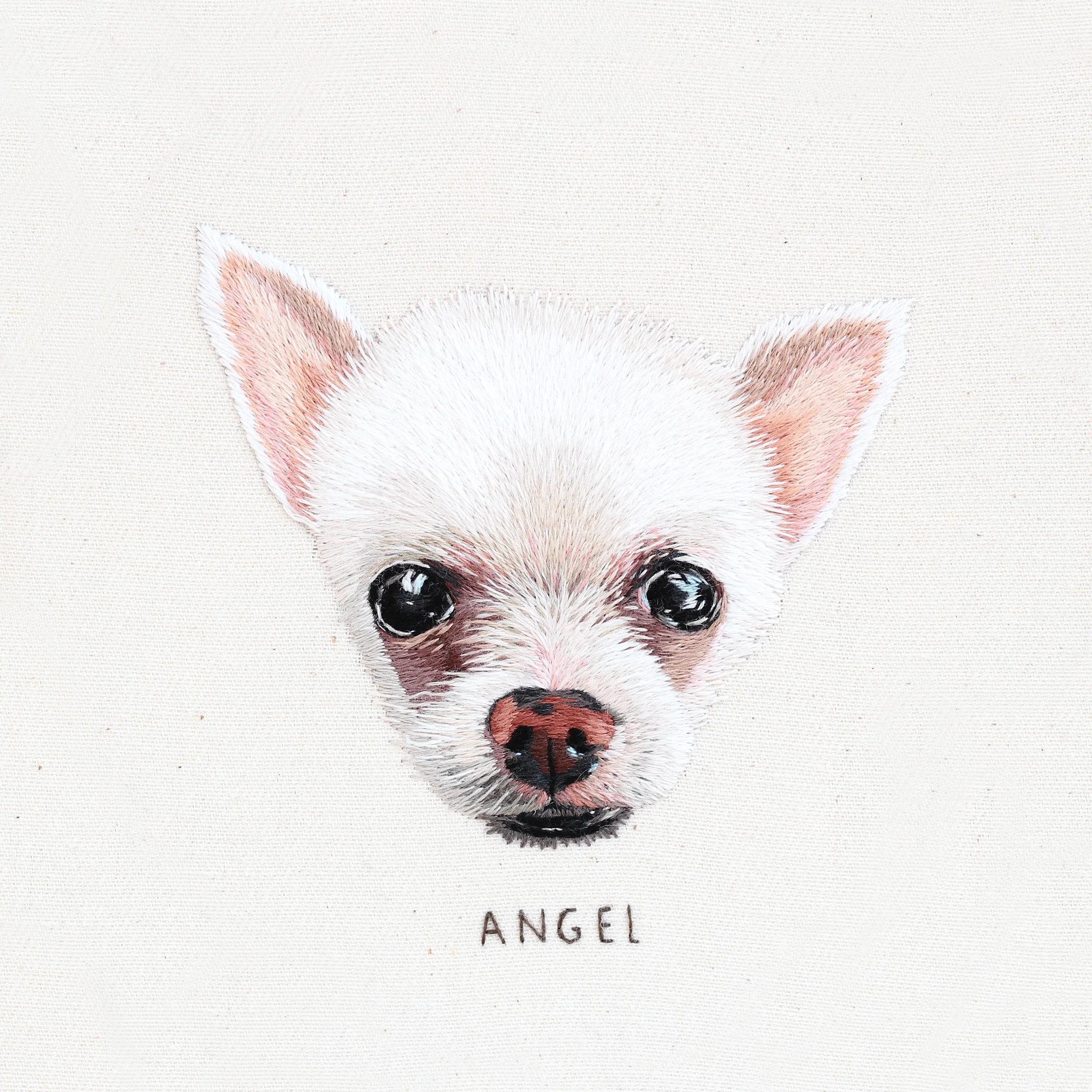 Hand embroidered custom pet portrait by emillie ferris Needlepainting, threadpainting, embroidery, emillie, ferris, needle, thread, dmc, dmcthreads, custom, pet, portrait, paint, with, thread