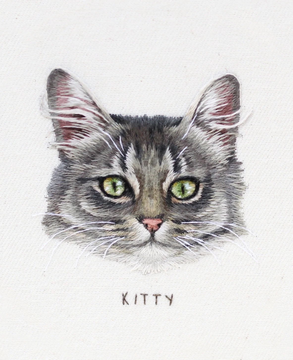 Hand embroidered custom pet portrait by emillie ferris Needlepainting, threadpainting, embroidery, emillie, ferris, needle, thread, dmc, dmcthreads, custom, pet, portrait, paint, with, thread