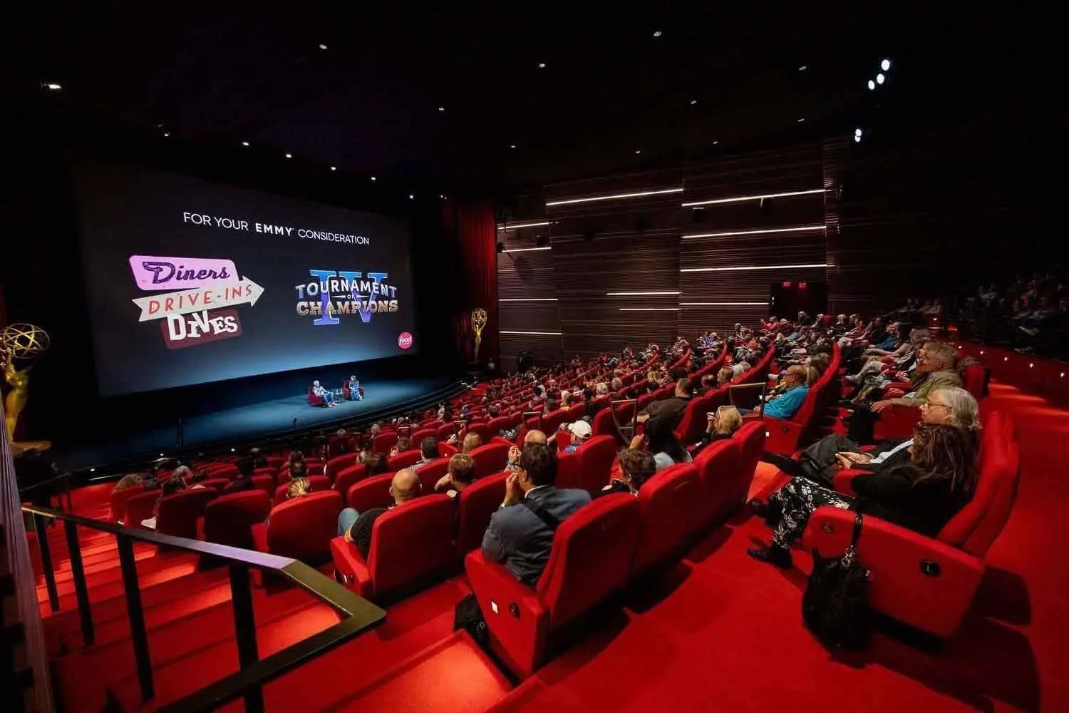 Keynote presentation at a Television Academy For Your Consideration (FYC) event for Diners, Drive-Ins and Dives in North Hollywood.