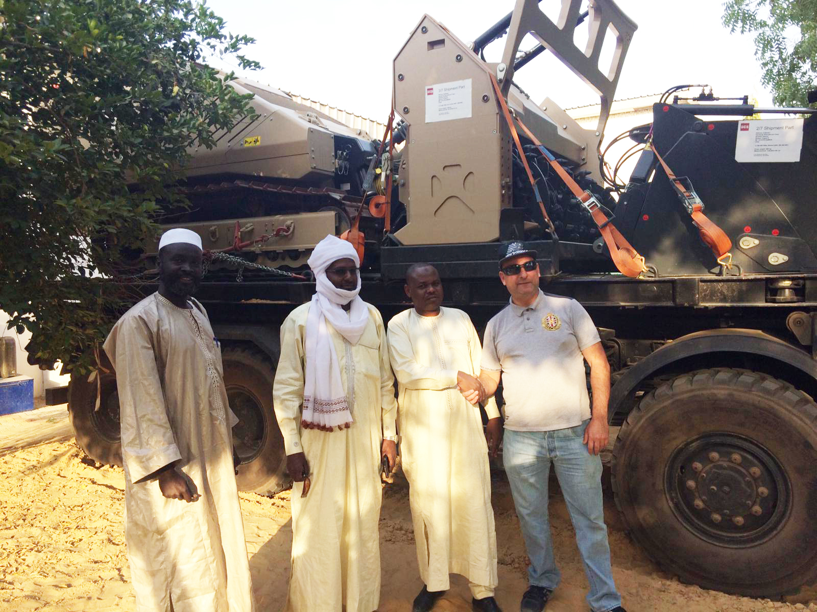 The Director of Mine Action Chad and his team meet GCS’ Global Technician Chris Thompson