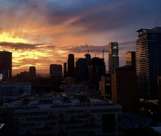 Sunset views from The Ace Hotel Rooftop DTLA
