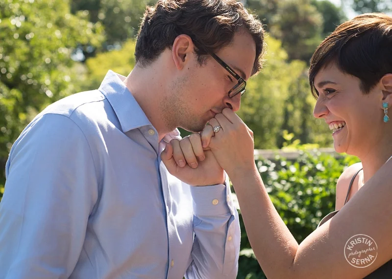 Kissing Hand Engagement Photo