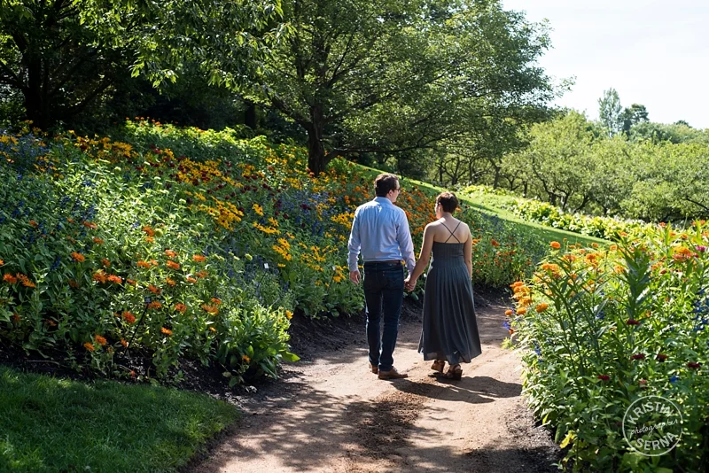 Outdoor Floral Engagement Portrait