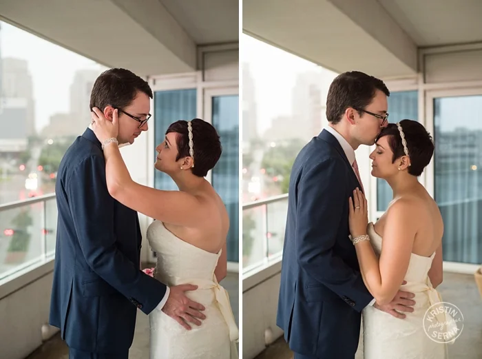 First Look Forehead Kisses Wedding Photography by Kristin Serna