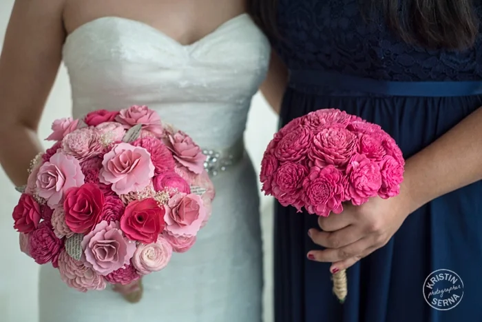 Recycled Book Page Bouquets. Wedding Photography by Kristin Serna. 