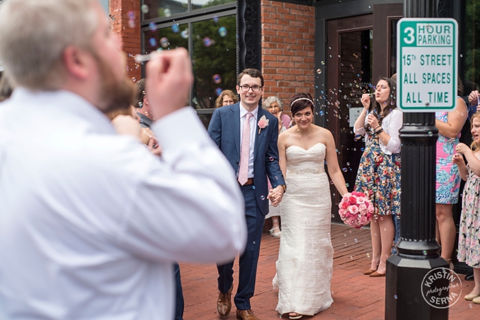 Wedding Bubble Exit. Photography by Kristin Serna. 