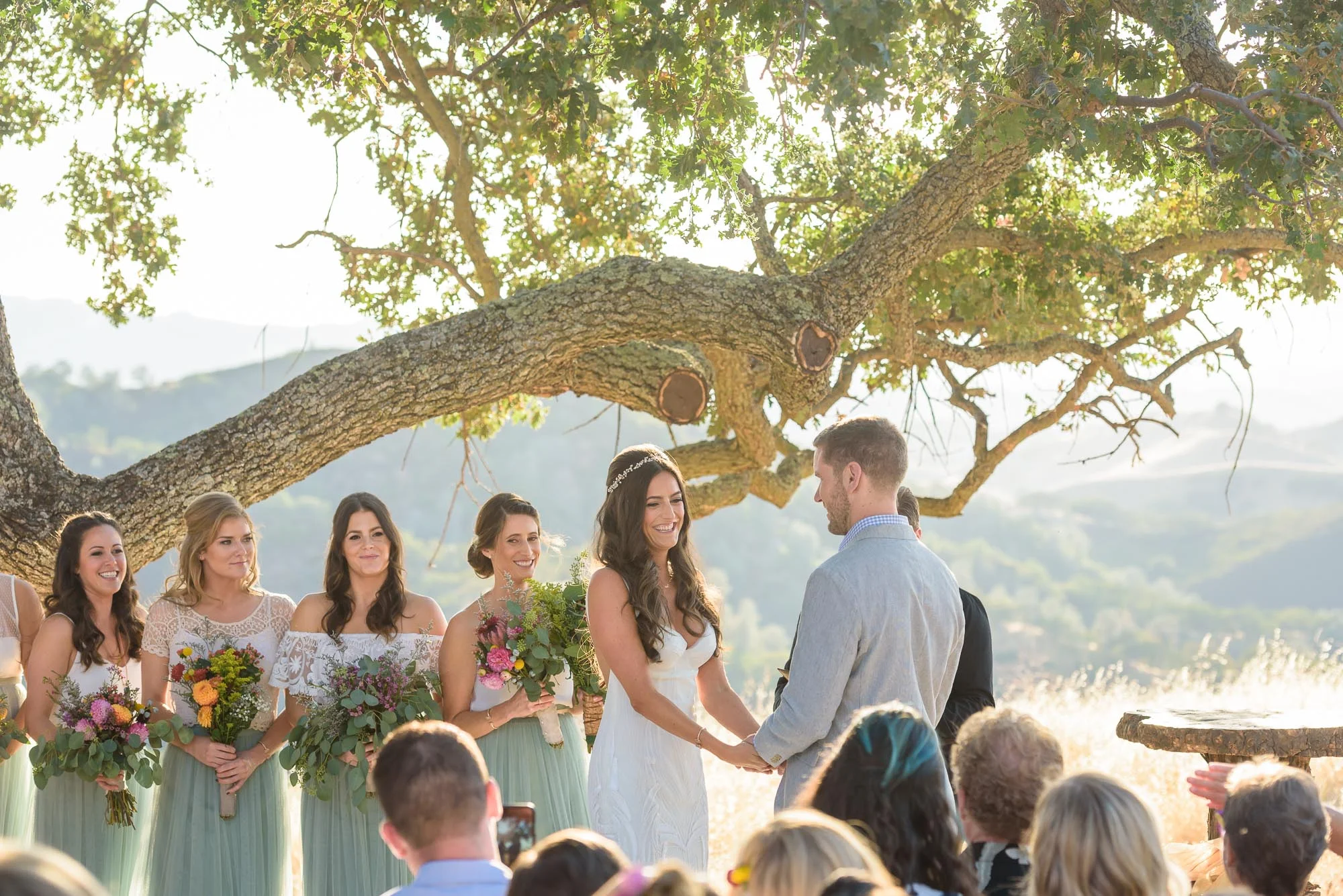 Wedding ceremony under an oak tree