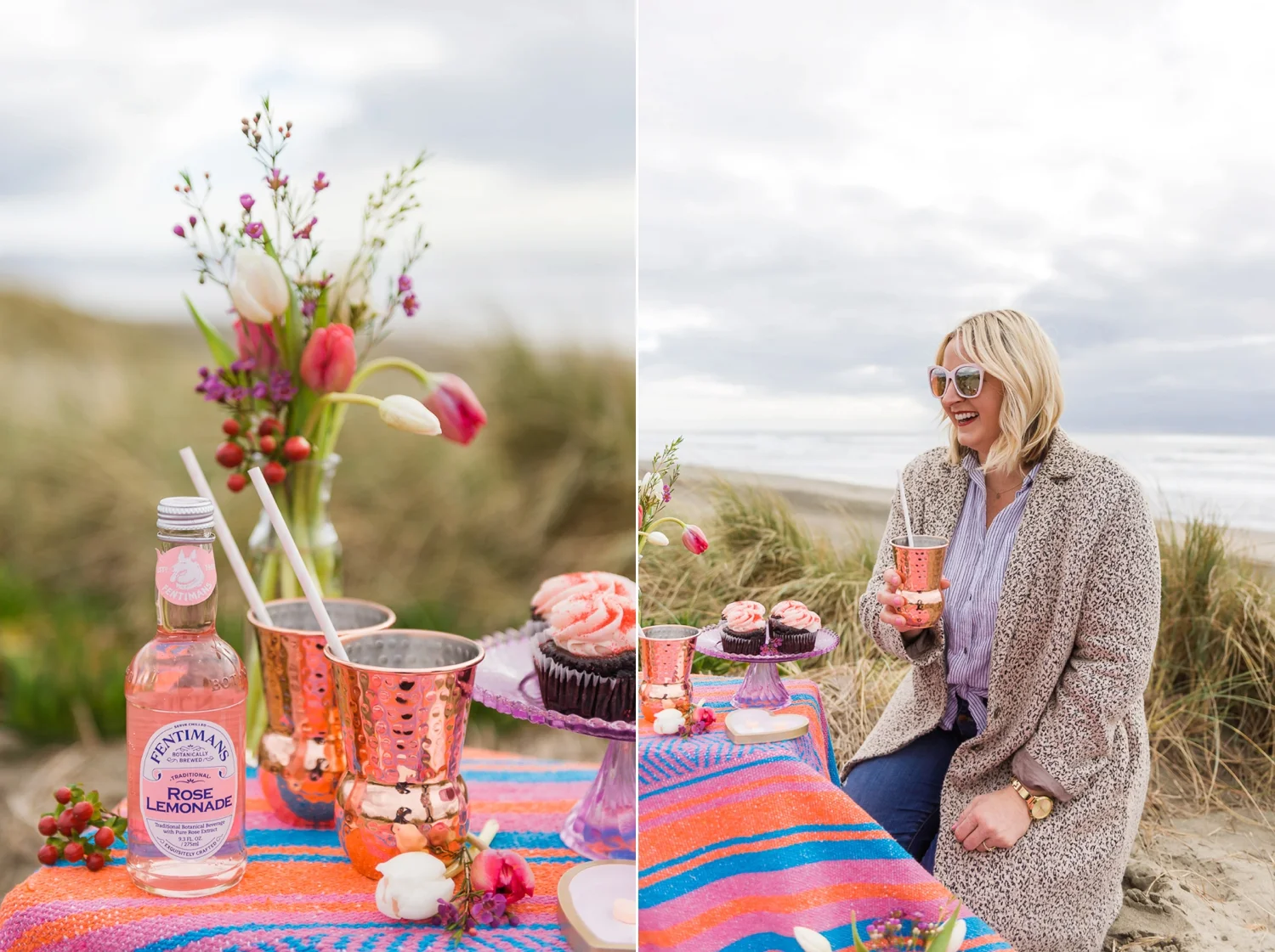 Beachy Valentine's Day picnic