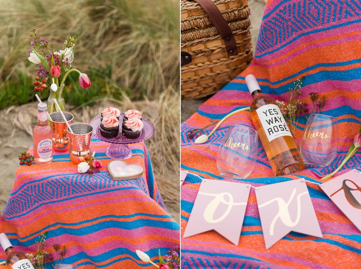 Beachy Valentine's Day picnic