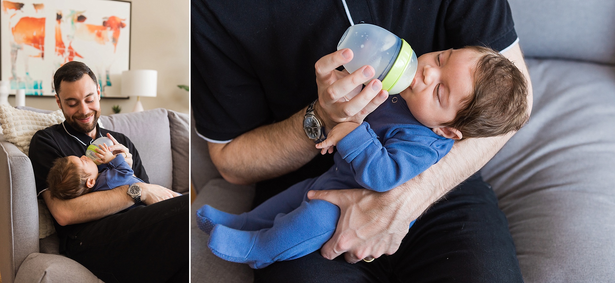 Father feeding his baby