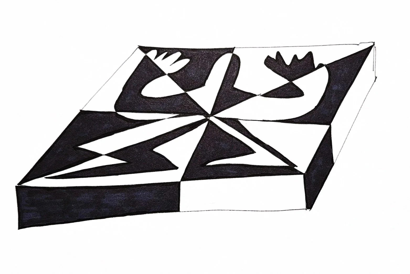  Preliminary stage design sketch for  Harmonic Gutter,  created for the performance at Contemporary at Blue Star in San Antonio, Texas. 