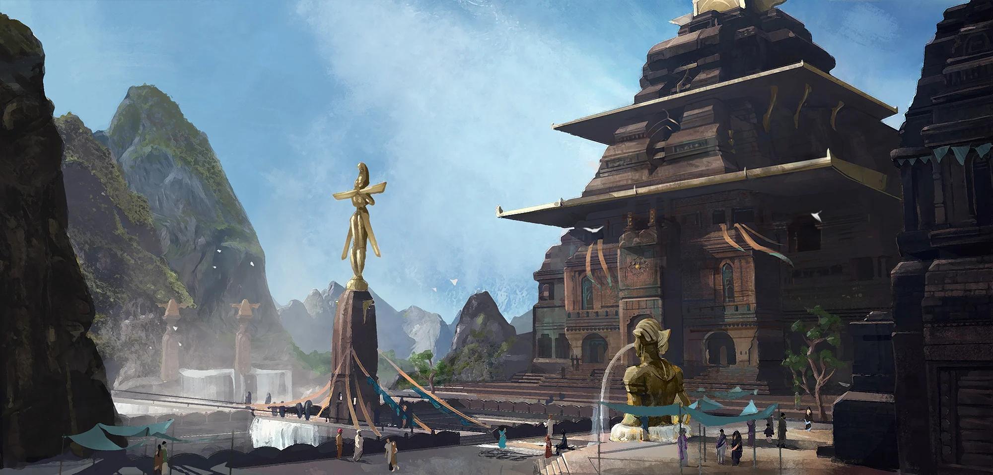 Environment scene design of city inside the walls.