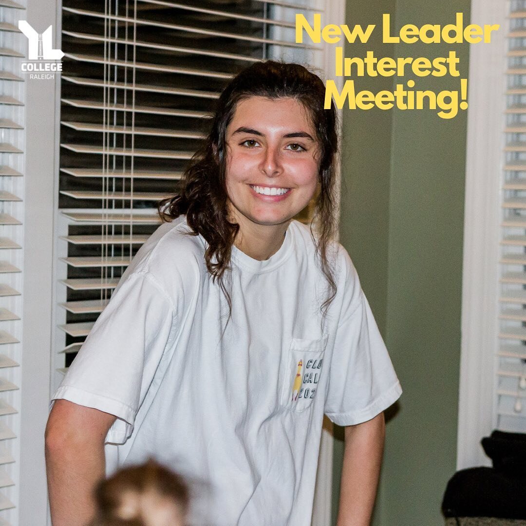 WEDNESDAY!

Come and get an inside scoop on what it looks like to be a leader for Young Life at a middle school, high school, or college campus around Wake County! You&rsquo;ll get to hear from current college students who are leaders &amp; ask quest