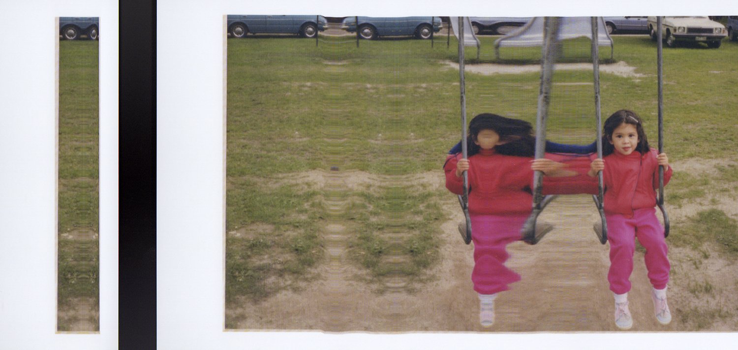 Seeing myself again (from the family archive) #2 1987/2023, inkjet print, 46 x 22cm