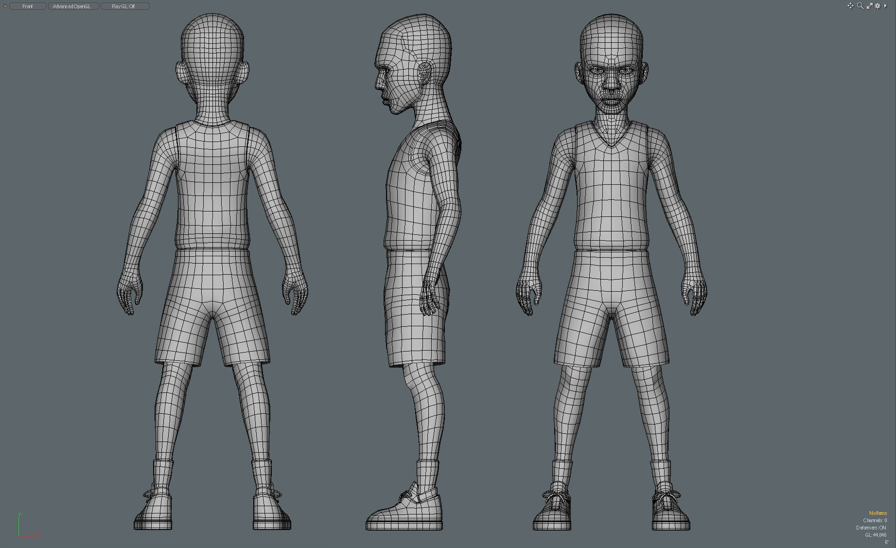 Stylized Basketball Player - Wireframe